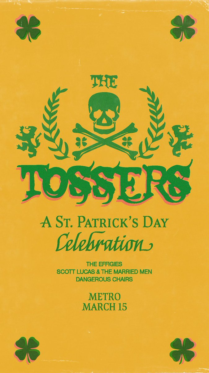Tossers <a href="/MetroChicago/">Metro</a> March 15!