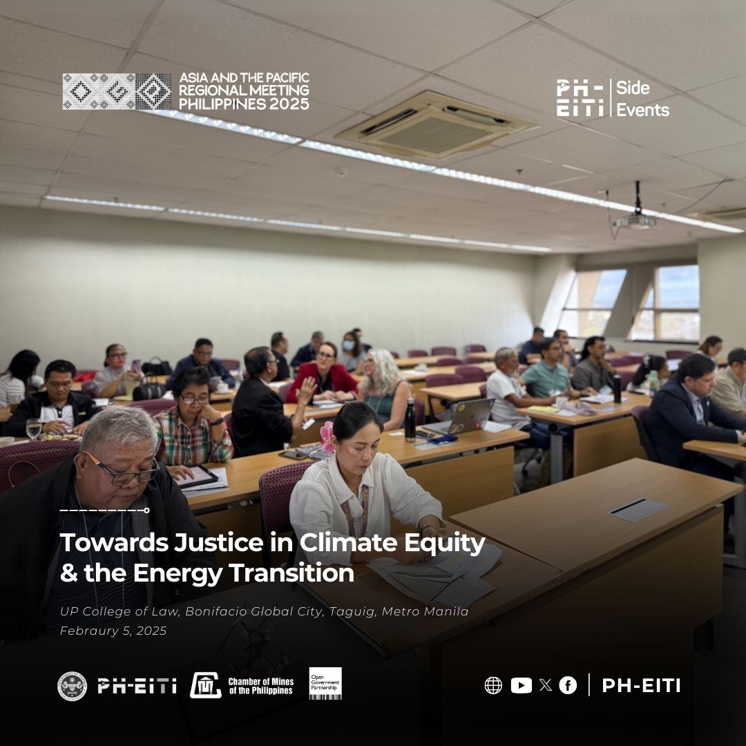 PH_EITI's tweet photo. The Philippine EITI concluded its second side event at the 2025 Open Government Partnership (OGP) Asia and the Pacific Regional Meeting, titled "Towards Justice in Climate Equity &amp; the Energy Transition." The event brought together stakeholders from government, industry, https://t.co/jrypp0Mwuw