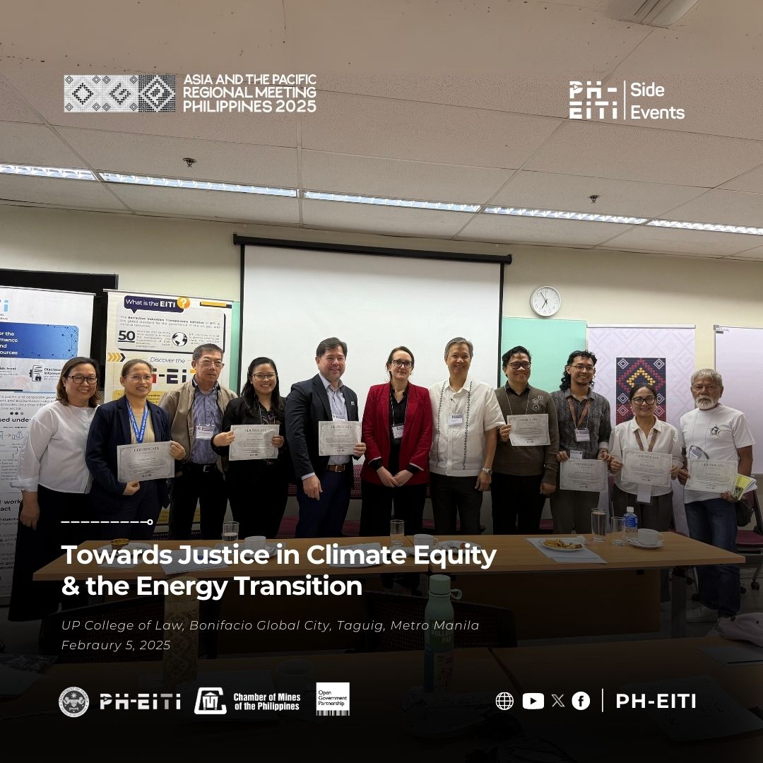 PH_EITI's tweet photo. The Philippine EITI concluded its second side event at the 2025 Open Government Partnership (OGP) Asia and the Pacific Regional Meeting, titled "Towards Justice in Climate Equity &amp; the Energy Transition." The event brought together stakeholders from government, industry, https://t.co/jrypp0Mwuw