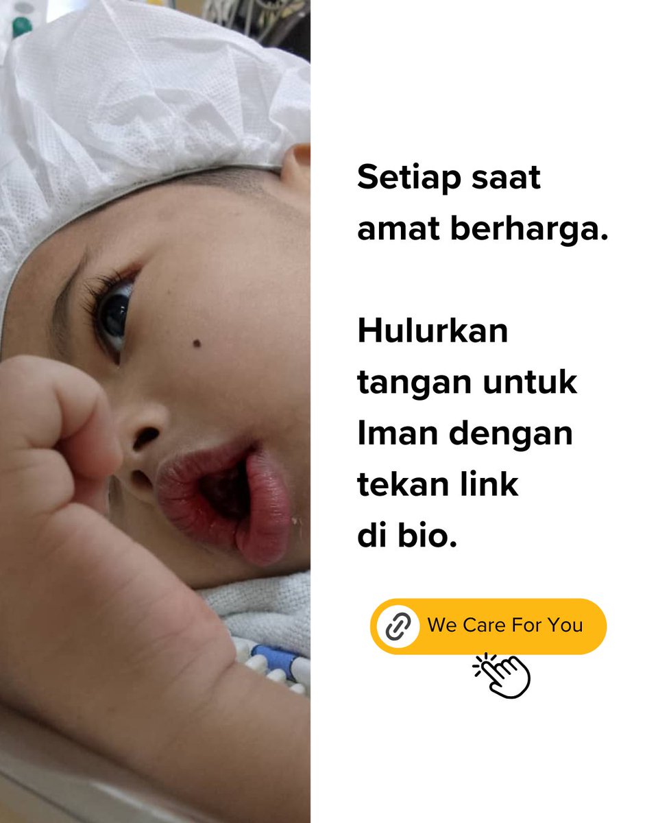 💔 Iman lahir dengan lubang di jantung. Kini, di usia 1 tahun, keadaannya semakin kritikal. Berat badan belum cukup, tapi pembedahan tak boleh ditangguh lagi.🤲 Bantu Iman terus bernafas dengan sihat. Setiap sumbangan anda amat bermakna!
mfa.myfundaction.org.my/order/form/im0…