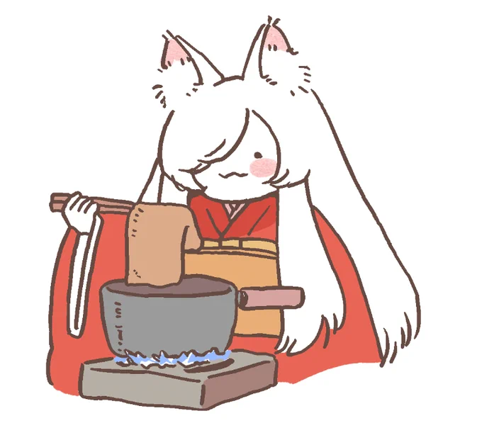 お昼を作ります #おきつねしろちゃん