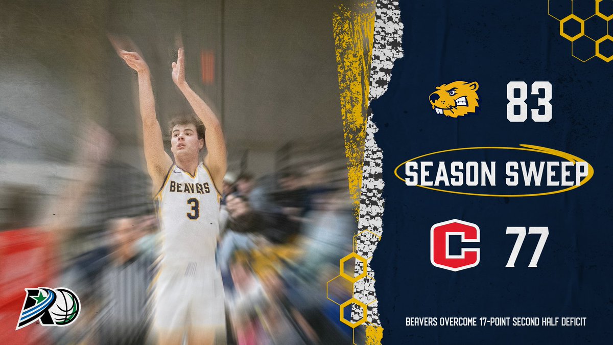 🏀🧹 BEAVERS WIN! BVU overcomes a 17-point deficit in the second half to defeat Central for the season sweep. A full team effort with 51 BENCH POINTS. Jackson Jones leads the Beavers with 19 points, 5 rebounds. #d3hoops #rollriversMBB #BeaversBuild
