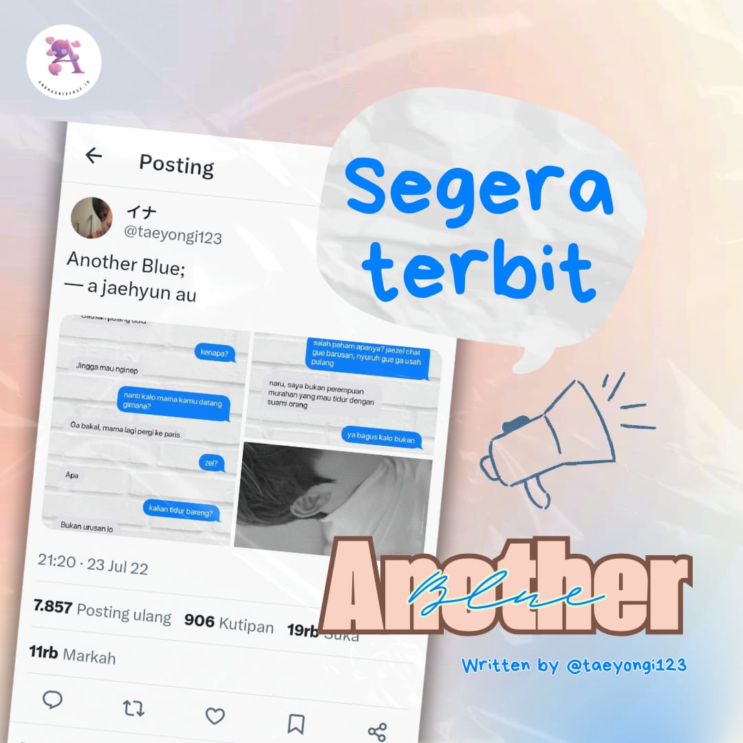 androcenta's tweet photo. ANOTHER BLUE by @taeyongi123 segera terbit di Androverse Publisher. 

Amankan tabungan kalian mulai sekarang, jangan sampai ketinggalan po buku nya yaa‼️🥳🙀🩷

#anotherblue #segeraterbit #androversepublisher #alternativeuniverse https://t.co/lOftn6J1eL