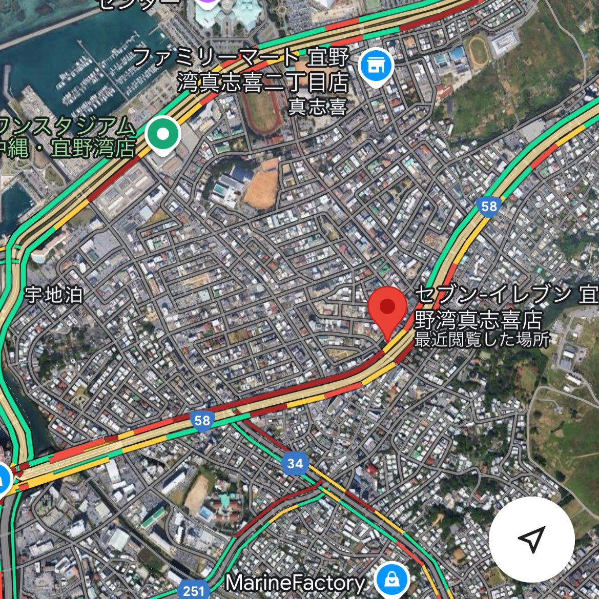 沖縄県地元情報局】 58号線 セブンイレブン真志喜店前交差点 北谷向け