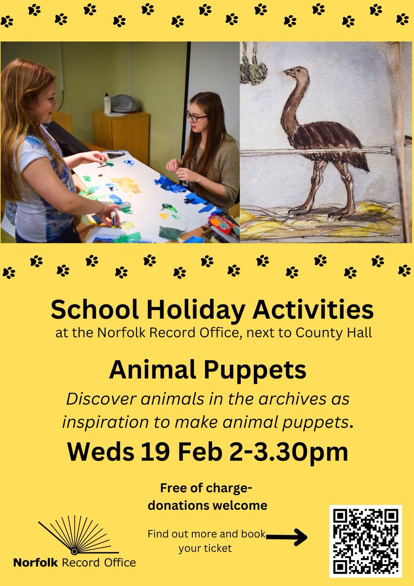 The school holidays are just around the corner. We have a free/pay what you can activity making animal puppets, inspired by animals in the archives, on 19 Feb, 2-3.30. Booking essential buff.ly/4aKa4Gg #halftermactivities #schoolholidays