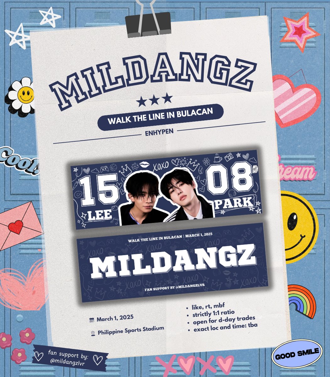 mildangzlvr's tweet photo. 𝐖𝐀𝐋𝐊 𝐓𝐇𝐄 𝐋𝐈𝐍𝐄 𝐈𝐍 𝐁𝐔𝐋𝐀𝐂𝐀𝐍 

*ੈ✩‧₊˚ 𝑴𝑰𝑳𝑫𝑨𝑵𝑮𝒁 𝑯𝑨𝑵𝑫 𝑩𝑨𝑵𝑵𝑬𝑹  *ੈ✩‧₊˚
⤷ fan support by: @mildangzlvr 

˙⋆✮ like, rt, mbf
˙⋆✮ strictly 1:1 ratio
˙⋆✮ open for d-day trades
˙⋆✮ exact loc &amp; time: tba

#WALKTHELINE_IN_BULACAN https://t.co/v01R9qcXra