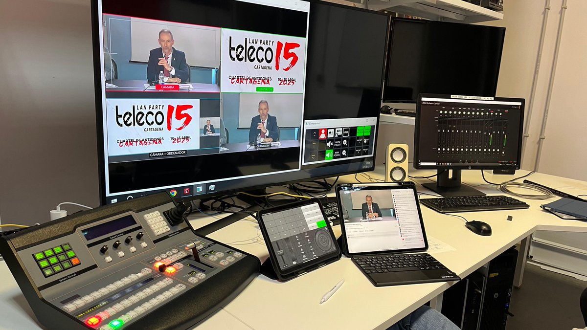 UPCToficial's tweet photo. 🚀 El nuevo sistema remoto de grabación y retransmisión en directo del @cpcd_upct ha superado con éxito las primeras pruebas. Este avance permitirá gestionar varios eventos a distancia, controlando todo desde las instalaciones del #CPCD. ¡Enhorabuena! https://t.co/7MAi8U6TCv