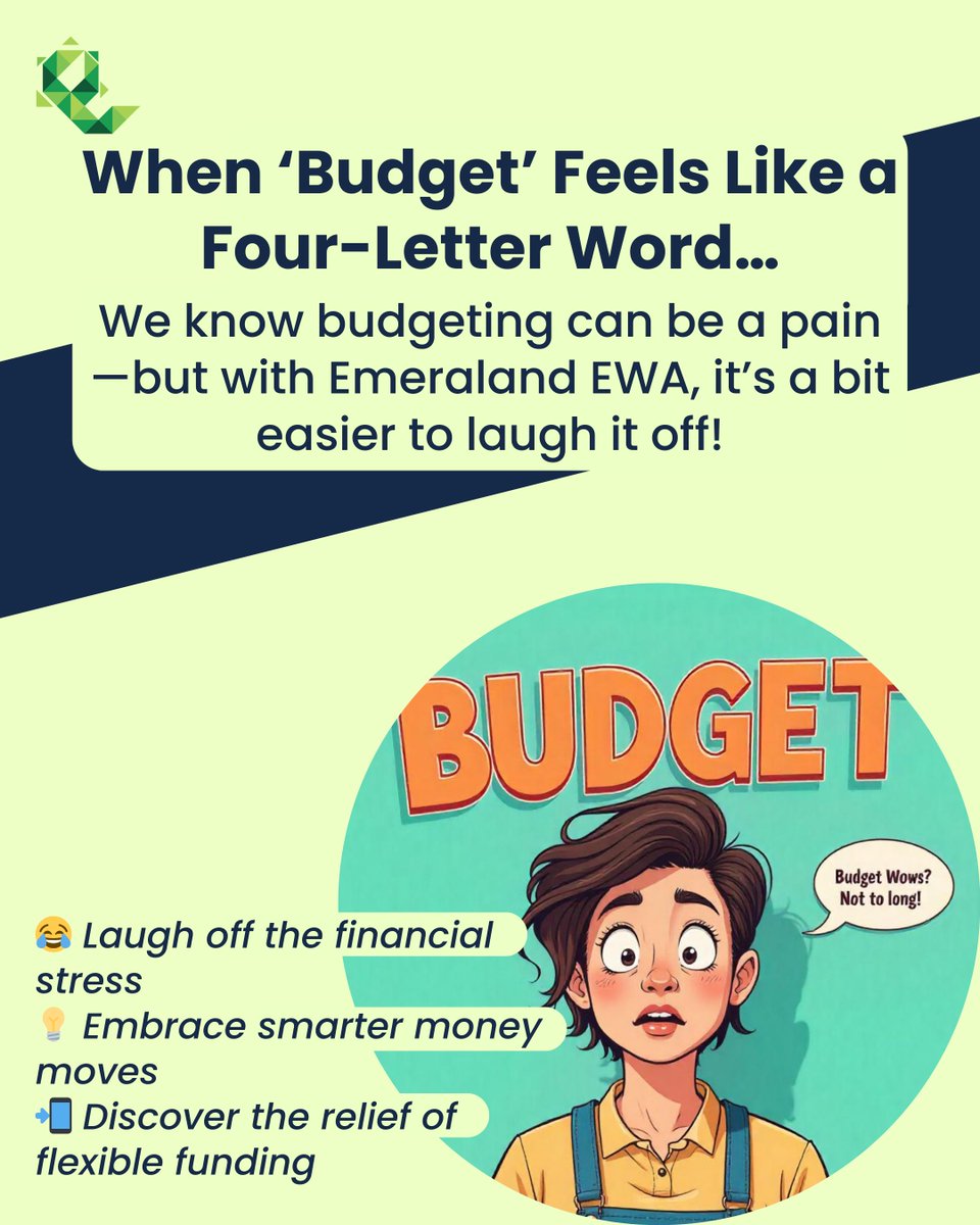 emeraldfin_ewa's tweet photo. Budgeting sometimes feels like that four-letter word we’d rather avoid—especially when the month drags on! But with a little help from Emeraland EWA, even the tightest budgets can get a smile. Embrace smart money moves and laugh off those mid-month blues.
#BudgetHumor https://t.co/G9mFBNLpfv
