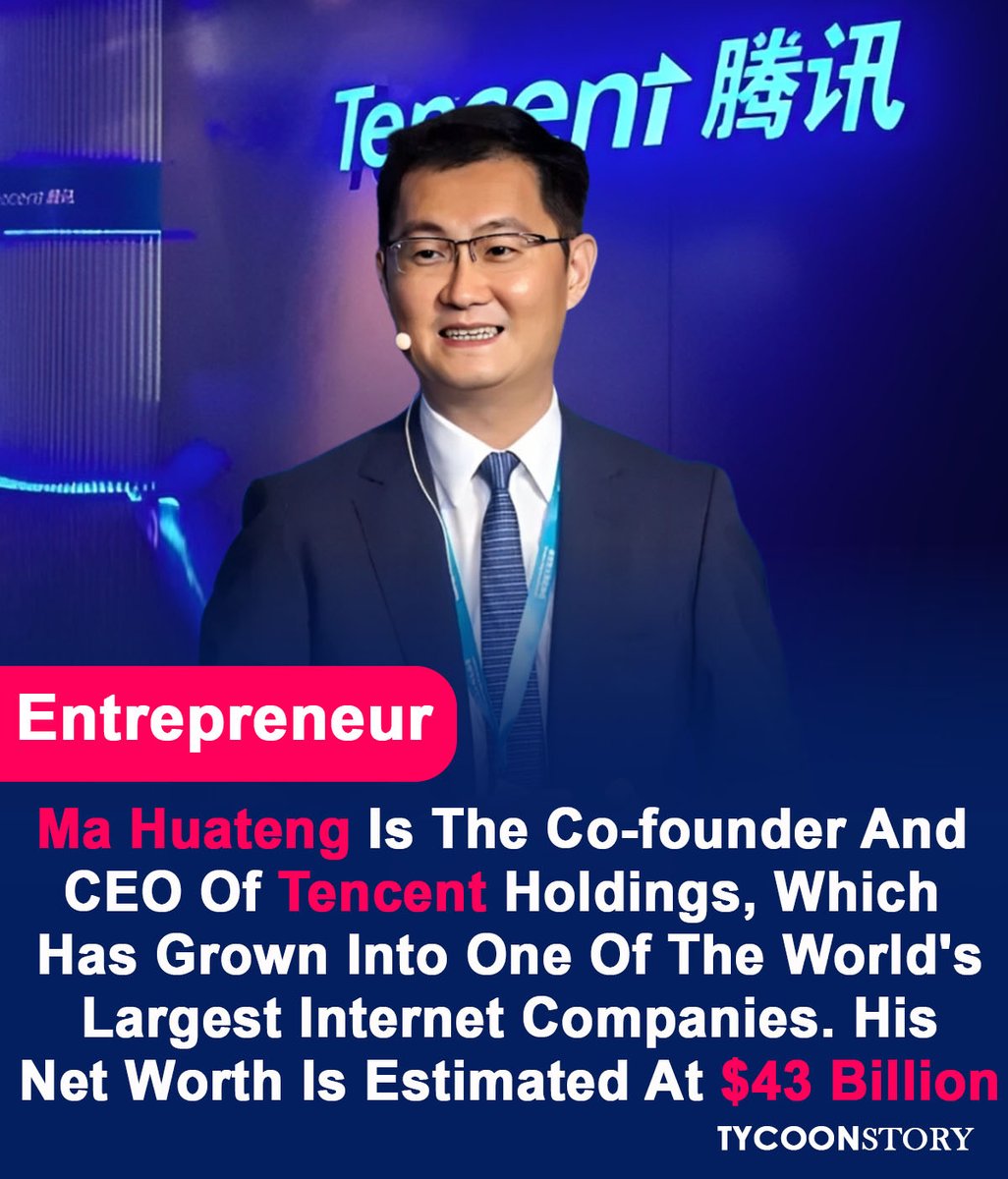 TycoonStoryCo's tweet image. Ma Huateng is the co-founder and CEO of Tencent Holdings,

tycoonstory.com

#mahuateng #ponyma #tencent #entrepreneu #techinnovation #ai #wechat @TencentGlobal