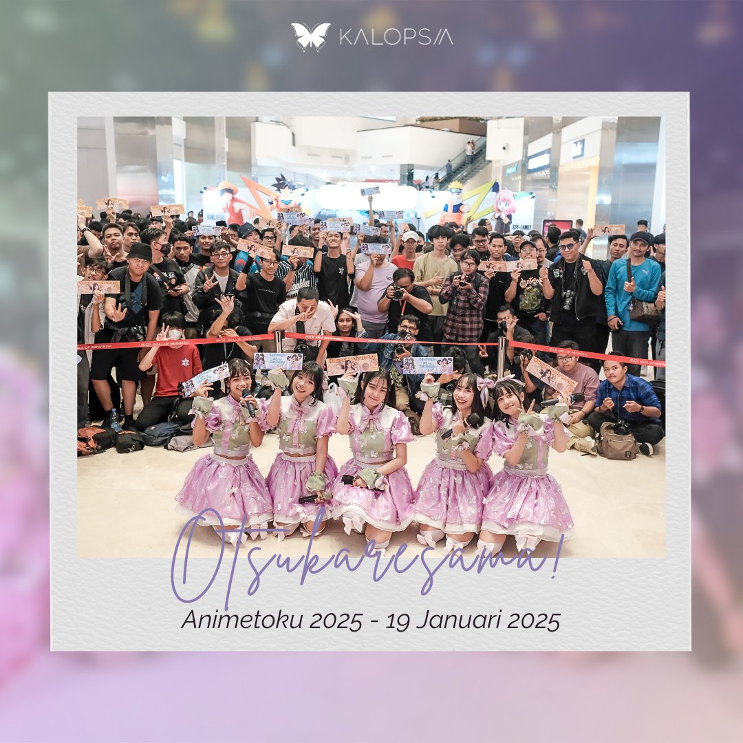 kalopsia_idol's tweet photo. Otsukare, Animetoku 2025!✨🦋
Event yang luar biasa seru ya!! Kita merayakan ulang tahun Pewlin dan Lintang~ Terima kasih sudah ikut meramaikan penampilan Kalopsia dengan kehadiran dan banner kalian!💜
Bulan Februari ini ketemu di mana ya?
#kalopsiaidol #KLPS #カロプシア #SCOT https://t.co/w1KGSCXeBI