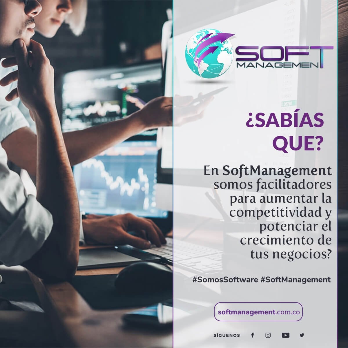 Creemos en la tecnología y la innovación como motores para crear software que se adapte a los hábitos y necesidades de nuestros clientes. ¡Apoyar lo nuestro es apostar por el futuro! #ComprarColombianoEsCreerEnLoNuestro 🇨🇴💕