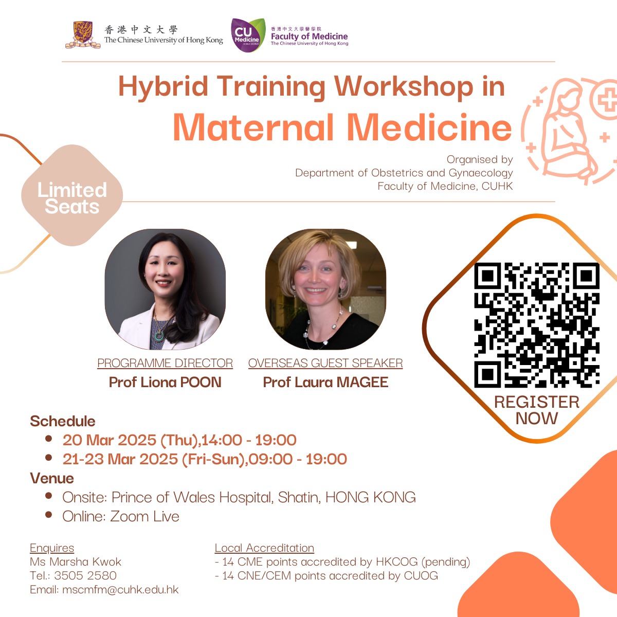 🌟 Join Us for the Hybrid Training Workshop in Maternal Medicine! 🌟

Register and secure your spot:  cloud.itsc.cuhk.edu.hk/webform/view.p… 
 📌Registration Deadline: 15 Mar 2025

Dates: March 20-23, 2025
 📍Onsite : Prince of Wales Hospital, Shatin, HONG KONG
 📍Online : Zoom Live