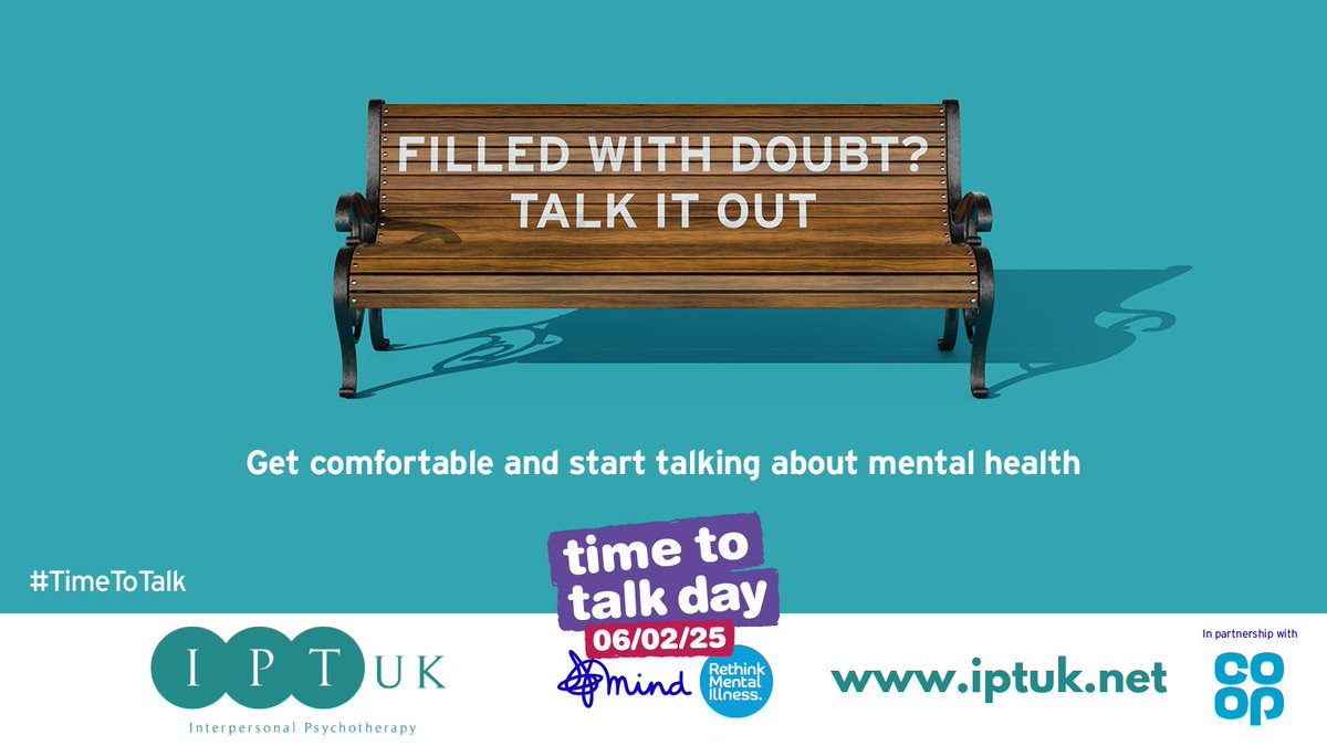 Time to Talk Day is the nation’s biggest mental health conversation. It’s a day for friends, families, communities and workplaces to come together to talk, listen and change lives. #TimeToTalkDay #iptuk #interpersonalpsychotherapy #ipt #mentalhealth