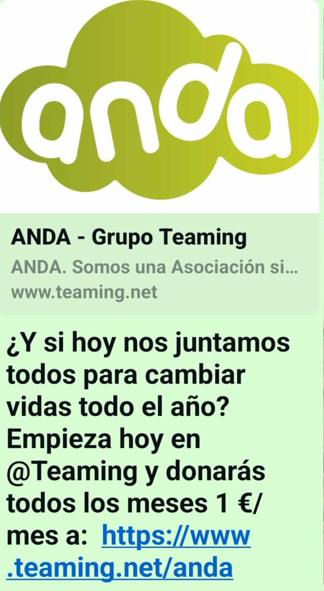 Únete a Teaming, 1€al mes para seguir #acortandodistancias.
teaming.net/anda