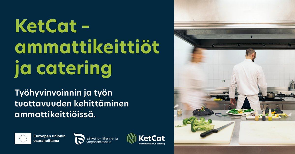 KetCat-hanke yhdistää ruoka-alan alan ergonomiset suositukset ja prosessien kehittämis- ja tehostamiskäytännöt yhtenäiseksi kokonaisuudeksi. Toteutus 1.10.2024 – 30.9.2027, Turun AMK, Xamk, Haaga-Helia.
#ketcat #catering #ammattikeittiöt #osallistavajohtaminen #työntehostaminen