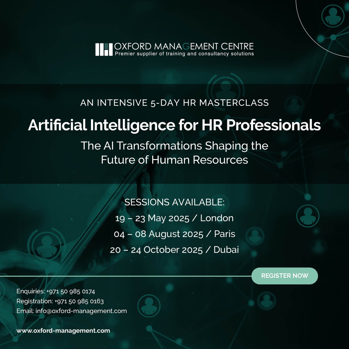 OxfordMC_UK's tweet image. What if AI could make your HR decisions smarter, faster, and more efficient?

Join our HR Masterclass: Artificial Intelligence for HR Professionals and revolutionize your HR strategies.

Enroll now!
oxford-management.com/course/artific…

#AIinHR #HRInnovation #HRMasterclass #AI