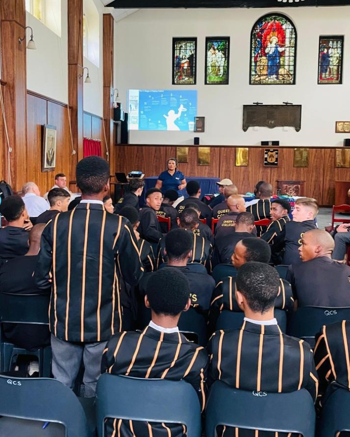drugfreesportZA's tweet photo. SAIDS had an anti-doping education session at Queen’s College in Komani. raising a generation of champions who value integrity and fair play. @QueensCollegeEC  

#SAIDSOnTheMove #AntiDopingEducation #QueensCollegeKomani #PlayFairLiveFair   #SayNoToDoping #StayCleanWinClean #SAIDS https://t.co/VzMJaGpD8V
