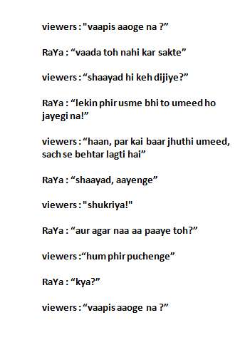 as we are remembering, missing and loving #RaYa a bit more today!
this could be our conversation with them

<a href="/NakuulMehta/">Nakuul Mehta</a> <a href="/disha11parmar/">Disha Parmar Vaidya</a> 
umeed hai, aapke jawab bhi yahi hai!
#BadeAchheLagteHain2 #RayaKaSafar