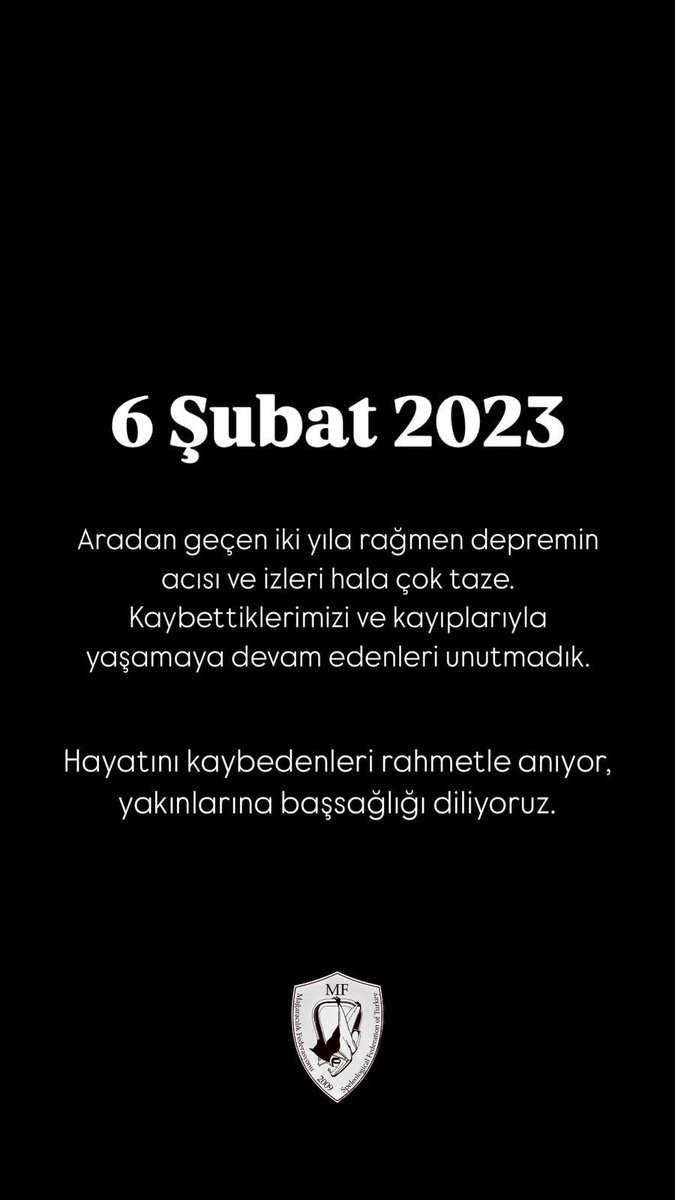 Aradan geçen iki yıla rağmen depremin acısı ve izleri hala çok taze. Kaybettiklerimizi ve kayıplarıyla yaşamaya devam edenleri unutmadık. 
Hayatını kaybedenleri rahmetle anıyor, yakınlarına başsağlığı diliyoruz. #6subat2023 #6subatdepremi #deprem