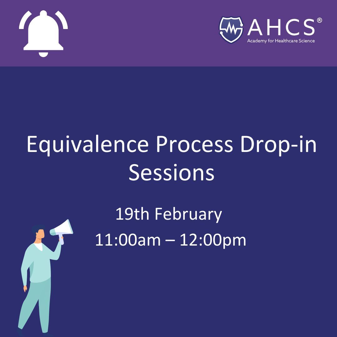 Our next Equivalence Drop in Session is coming up later in February! 

Drop by to find out more about the application process, portfolios, interview support, or ask any other queries you may have. 

Find the link to join below 👇 

buff.ly/3QJ56Bz 

#Equivalence #AHCS