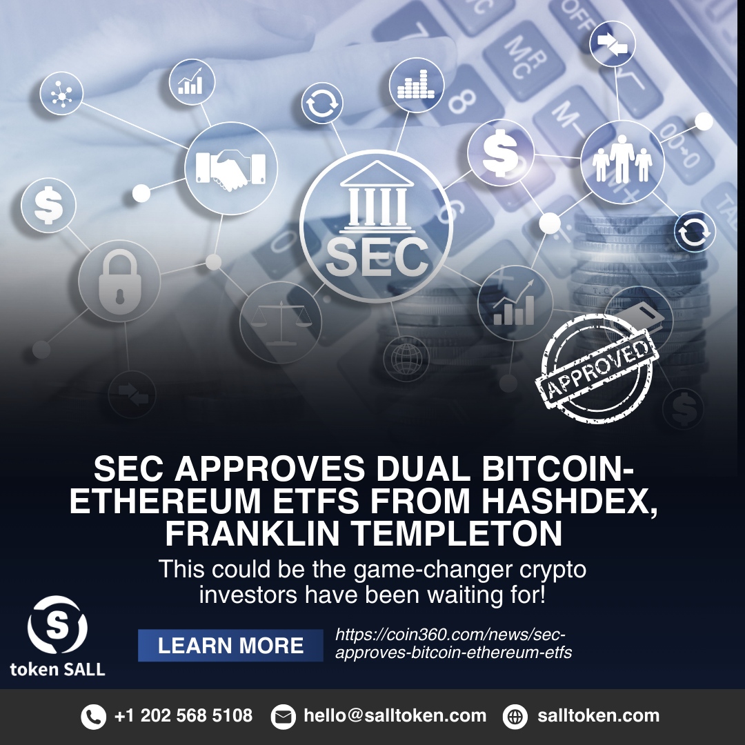 SALLtoken's tweet image. The SEC has approved dual Bitcoin-Ethereum ETFs from Hashdex and Franklin Templeton! 🚀 

This could be the game-changer crypto investors have been eagerly waiting for, offering new opportunities for diversified exposure. 🌍 

Will this spark a new wave of crypto growth?💡