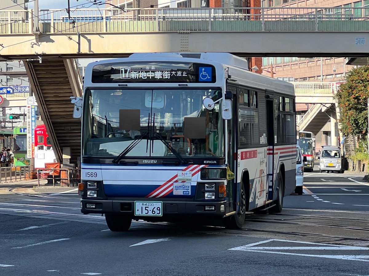 長崎バス 長崎自動車 松ヶ枝営業所 1569 長崎 230 あ 1569 17 出島