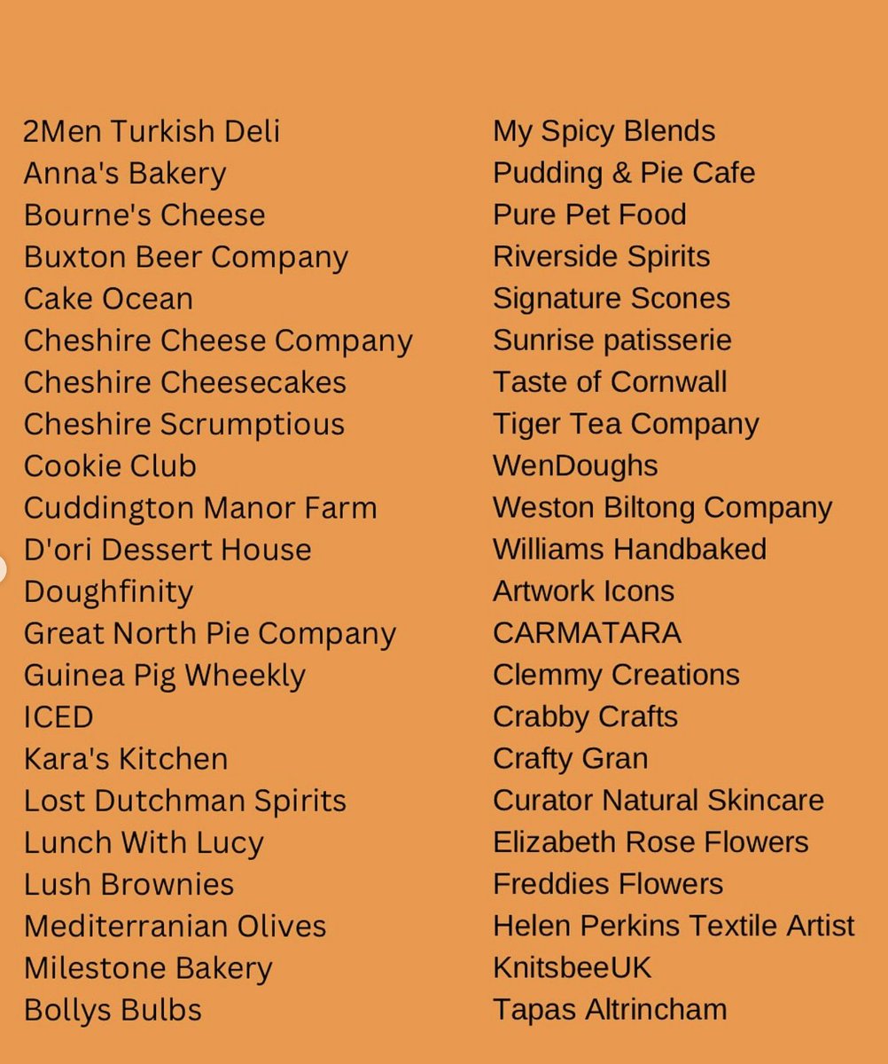 The Market Co (@_themarketco) on Twitter photo DRUMROLLS🥁 🥁 🥁
🗓️Saturday 8th February
📍Witton St & <a href="/barons_quay/">Barons Quay</a> #Northwich
⏰10-4pm
It’s the TRADER LINE UP ⬇️
for #northwichartisanmarket, the first of 2025.
Time to grab your goodies from all the regular + newbies for you too🤩
SHARE & shout it from the rooftops 😍🥰 DRUMROLLS🥁 🥁 🥁
🗓️Saturday 8th February
📍Witton St & <a href="/barons_quay/">Barons Quay</a> #Northwich
⏰10-4pm
It’s the TRADER LINE UP ⬇️
for #northwichartisanmarket, the first of 2025.
Time to grab your goodies from all the regular + newbies for you too🤩
SHARE & shout it from the rooftops 😍🥰