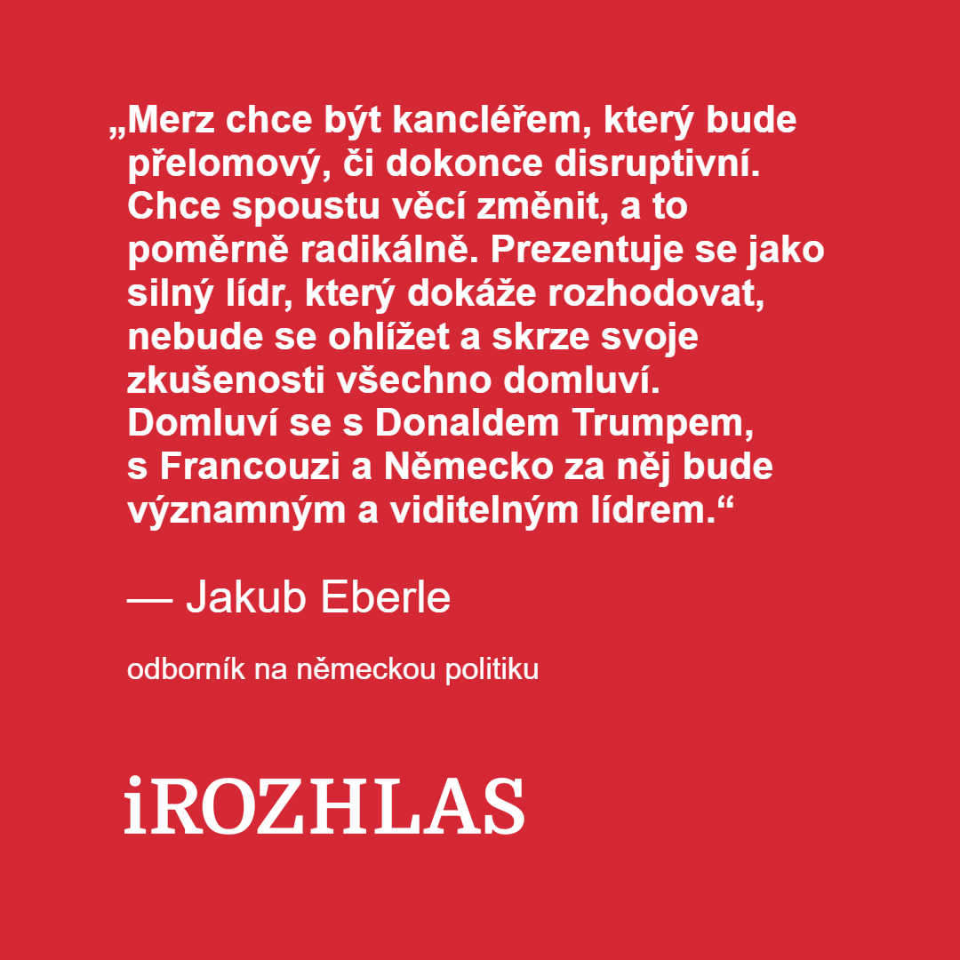 iROZHLAScz's tweet photo. Favorit na post německého kancléře Friedrich Merz chtěl jít do voleb hlavně s ekonomickými tématy, po útoku v Aschaffenburgu ale vše vsadil na otázku migrace. „Z voleb udělal referendum o sobě a o svou způsobilosti vést vládu,“ říká Jakub Eberle. https://t.co/eB9IPLwBiI https://t.co/FSlGEfEAMZ