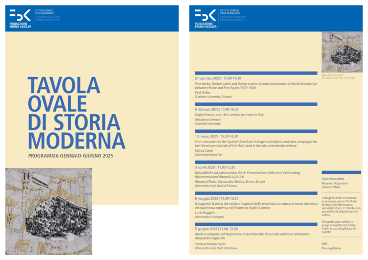 RSAorg's tweet photo. Check out 'Tavola ovale di storia moderna,' a series of monthly seminars held at the Italian-German Historical Institute in Trento (Italy), designed to encourage discussion &amp; exchange of ideas between scholars of #earlymodern history. https://t.co/UtHl7AdK5R #rentwitter @fbk_isig https://t.co/s1lQx4boAW