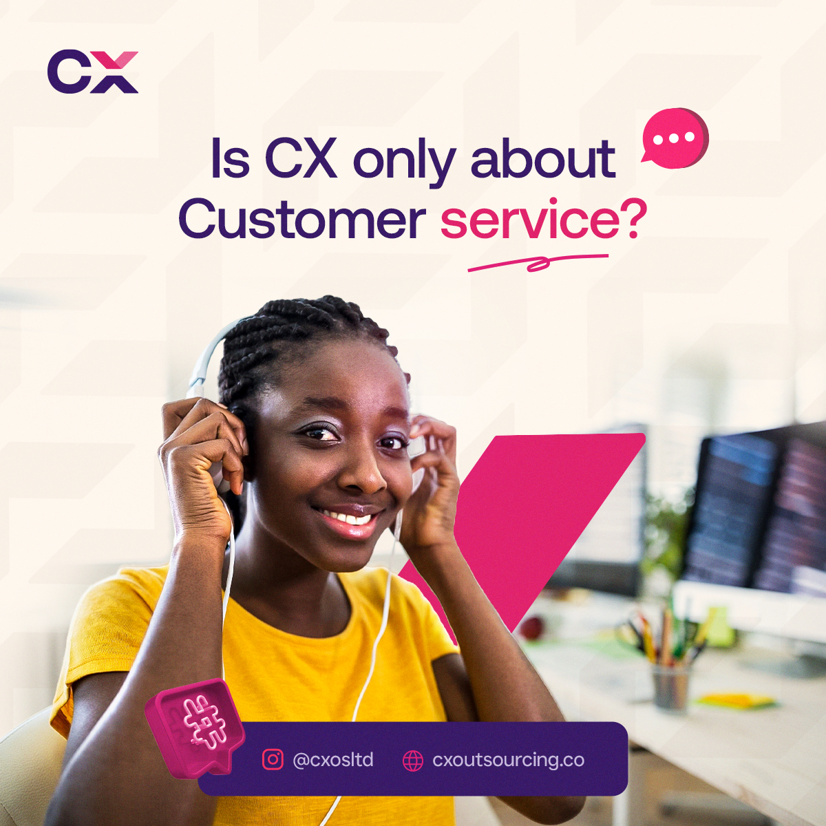 cxosltd's tweet photo. Is CX only about customer service?🧠
At @cxosltd , we don’t just manage interactions; we design experiences that build trust, loyalty, and growth.
📌 Discover how we elevate CX beyond service: https://t.co/vQqmiqRVCi
#CXOutsourcing #CustomerExperience #CX #BuildLoyalty https://t.co/6t44Rs32qx