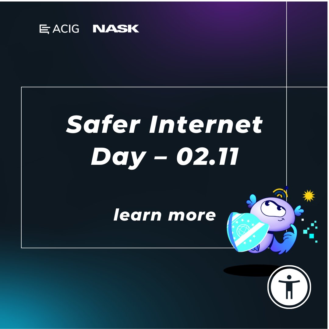 ACIG Journal (@acigjournal) on Twitter photo 📢 This CyberFriday let us prepare for the upcoming #SaferInternetDay. In Poland the campaign is organized by our publisher, <a href="/NASK_pl/">NASK</a>
✔️ SID is a Europe-wide initiative to raise awareness of internet threats that the youngest users of the web face.
<a href="/DajemySile/">Fundacja Dajemy Dzieciom Siłę</a> <a href="/SaferInternet/">Safer Internet</a> 📢 This CyberFriday let us prepare for the upcoming #SaferInternetDay. In Poland the campaign is organized by our publisher, <a href="/NASK_pl/">NASK</a>
✔️ SID is a Europe-wide initiative to raise awareness of internet threats that the youngest users of the web face.
<a href="/DajemySile/">Fundacja Dajemy Dzieciom Siłę</a> <a href="/SaferInternet/">Safer Internet</a>