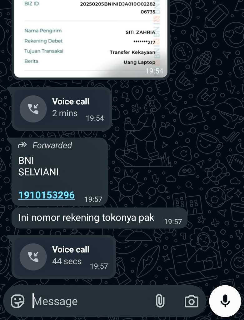 dariuschris's tweet photo. @BNI @BNICustomerCare  Nomor rekening penipu. Ngaku kirim duit salah minta di balikin ke rekning BNI. Tolong di tindak @ojkindonesia https://t.co/TM5yxeHLJO