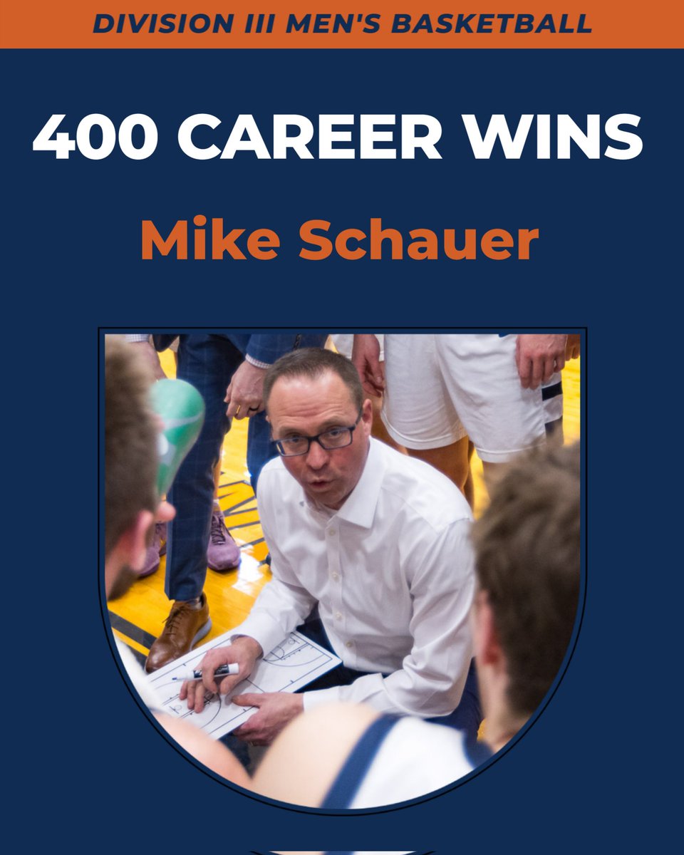 Wheaton Thunder (@wheaton_thunder) on Twitter photo A milestone achievement.
Many congratulations to Mike Schauer for earning his 400th win as a head coach with the Thunder's victory tonight!
254 of Coach Schauer's wins have come in his time at Wheaton, and he becomes just the second head coach in <a href="/Wheaton_MBB/">Wheaton College Men's Basketball</a> history to reach A milestone achievement.
Many congratulations to Mike Schauer for earning his 400th win as a head coach with the Thunder's victory tonight!
254 of Coach Schauer's wins have come in his time at Wheaton, and he becomes just the second head coach in <a href="/Wheaton_MBB/">Wheaton College Men's Basketball</a> history to reach
