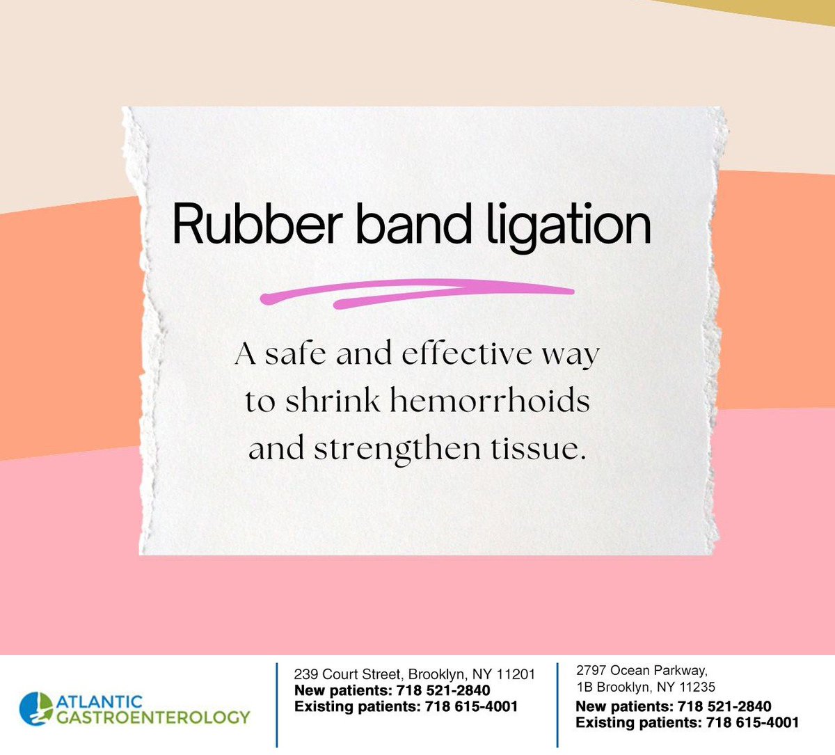 AtGastro_NYC's tweet image. Find lasting relief from hemorrhoids with rubber band ligation, a procedure that gently reduces internal hemorrhoids and strengthens the surrounding tissue. Visit atgastro.com to learn more. #hemorrhoids #ligation #brooklyn #atlanticgastroenterology #NY
