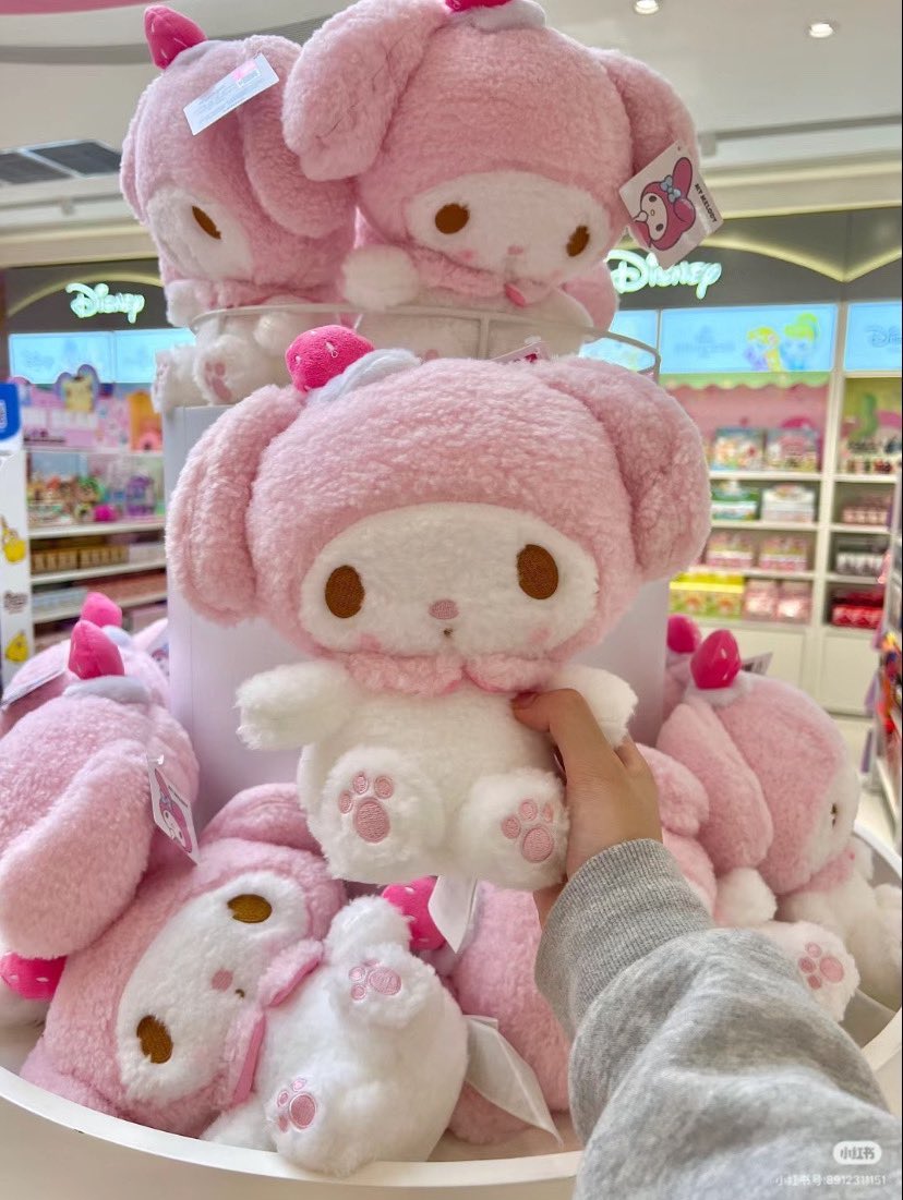 heartipink's tweet photo. my melody plushies from miniso https://t.co/1GZyApNtFU