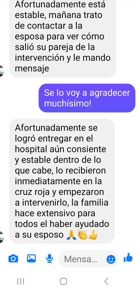 ¡Benditas redes!

Me contactó el policía que auxilió al jardinero para decirme que el señor se encuentra estable!

Aún existen policías con vocación de servicio.

Aún existe gente buena, aunque muchas veces creamos que no...

Buenas noches.