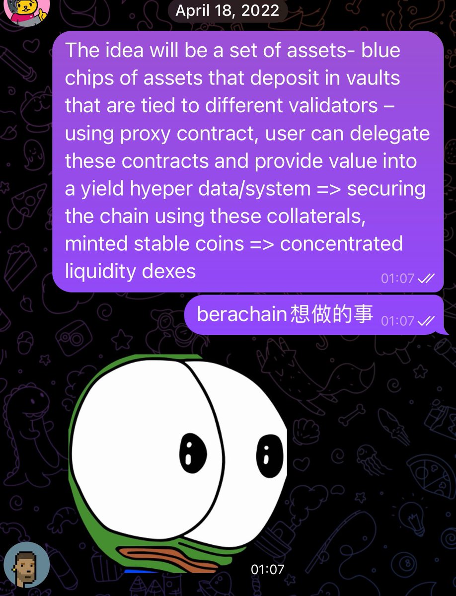 Big things have small beginnings. 

I shared this lil note after listening to a <a href="/neworderDAO/">New Order</a> community call that talks about the concept of <a href="/berachain/">Berachain Foundation 🐻⛓</a>. I go on to explore <a href="/BongBearsNFT/">Bong Bears 🐻⛓</a> and the rest is history. 

3yrs later, it’s finally here. gl to whatever going to happen tmw.