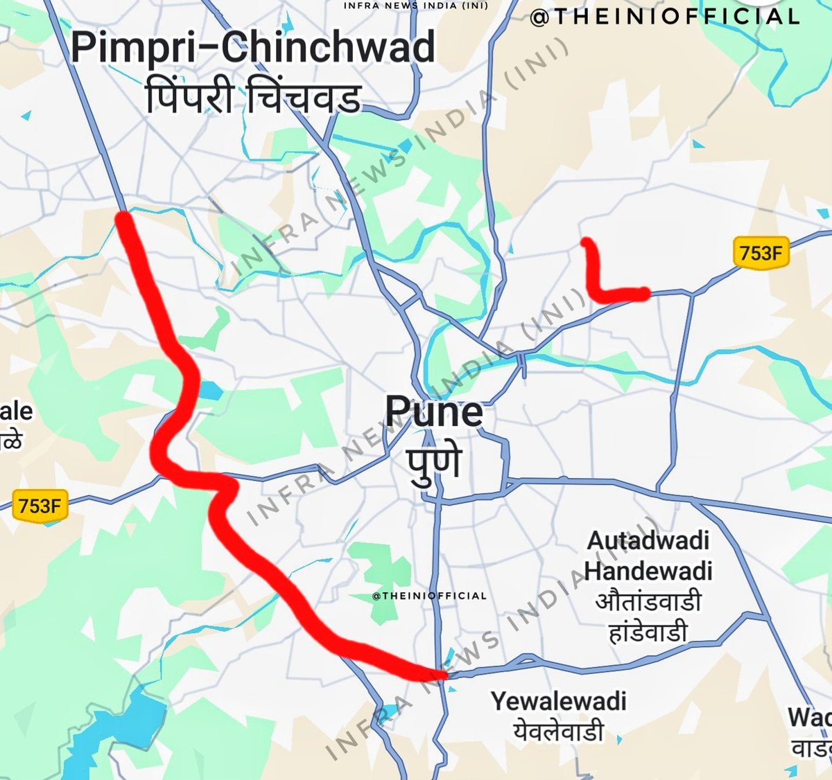 TheINIofficial's tweet photo. 𝐏𝐮𝐧𝐞 𝐌𝐞𝐭𝐫𝐨 𝐮𝐩𝐝𝐚𝐭𝐞 𝐟𝐫𝐨𝐦 𝐌𝐚𝐡𝐚𝐫𝐚𝐬𝐡𝐭𝐫𝐚.

Member of Parliament from Pune and Minister of State for Civil Aviation and Cooperation, Government of India, Murlidhar Mohol, has proposed a few changes to the upcoming Pune Metro lines:

👉 Extension of the upcoming Kharadi-Khadakwasla line up to Pune International Airport.
👉 Multimodal Interchange at Kharadi with Vanaz-Ramwadi-Wagholi line.
👉 Double level flyover for Vanaz to Chandni Chowk metro expansion, similar to Nal Stop flyover.
👉 Katraj to Hinjewadi metro line, which will essentially connect PCMC-Katraj line to Shivajinagar-Hinjewadi line at Balewadi.

#DevendraFadnavis #EknathShinde @mieknathshinde #Maharashtra @ChDadaPatil #PuneMetro @MetroPuneri #BreakingNews #India
