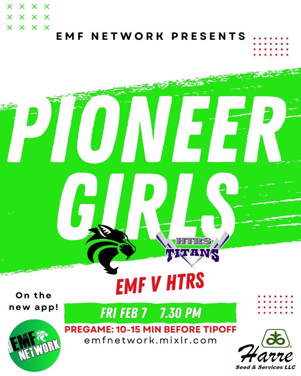 EMF Network (@emfnetwork) on Twitter photo Join us for GAMEDAY this Friday night!
vs <a href="/HtrsPublic/">HTRS Public School</a>
LISTEN LIVE at emfnetwork.mixlr.com
On the EMF Network App!
POWERED BY Harre Seed & Service!
<a href="/EMFGBB/">EMF GBB</a> <a href="/AndersonSupt/">Derek Anderson</a> <a href="/paulsheffield/">Paul Sheffield</a> Join us for GAMEDAY this Friday night!
vs <a href="/HtrsPublic/">HTRS Public School</a>
LISTEN LIVE at emfnetwork.mixlr.com
On the EMF Network App!
POWERED BY Harre Seed & Service!
<a href="/EMFGBB/">EMF GBB</a> <a href="/AndersonSupt/">Derek Anderson</a> <a href="/paulsheffield/">Paul Sheffield</a>