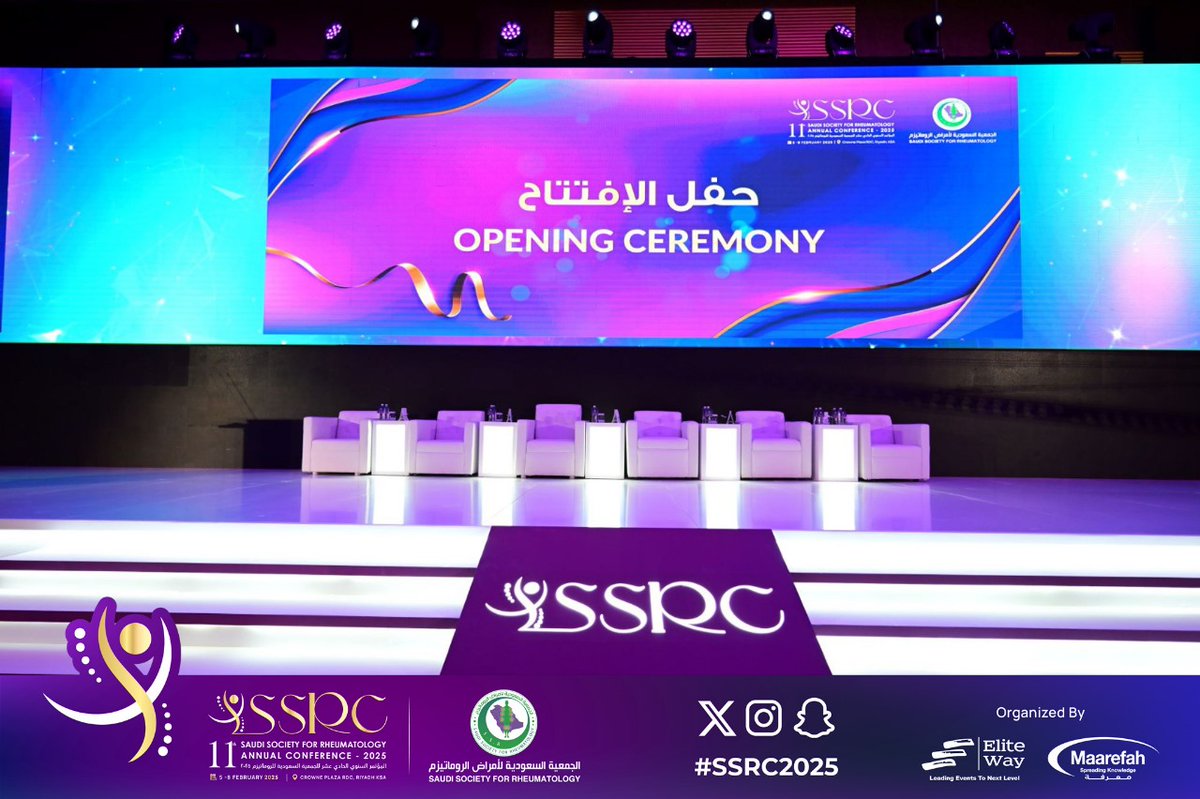 All set and ready! 👏
The halls are prepared, registration is open, and the Speaker Service Center is ready to assist. We can't wait to welcome you to the 11th Saudi Society for Rheumatology Annual Conference! See you soon! 💫#SSRC2025 #Rheumatology