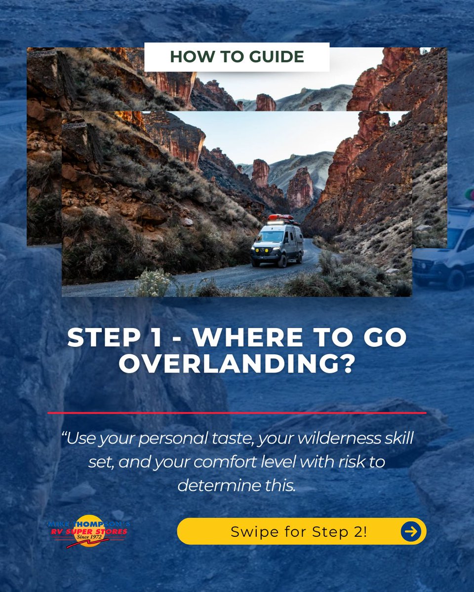 MikeThompsonsRV's tweet image. 💡 A Guide: How to Plan An Overlanding Trip for Beginners! 🌄🚎 Adventurous RVers Peter and Kathy Holcombe share the inside scoop!🔗 See their in-depth guide here: rpb.li/0lwgvM

#MTRV #MikeThompsonsRV #Overlanding #HowTo #RVGuide#RVLife #Adventure #RoadTrip #Explore