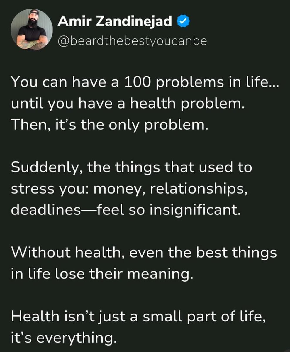 ctdA73's tweet photo. Health is everything. Let's learn to be mindful of it. https://t.co/FMExTMOzfJ