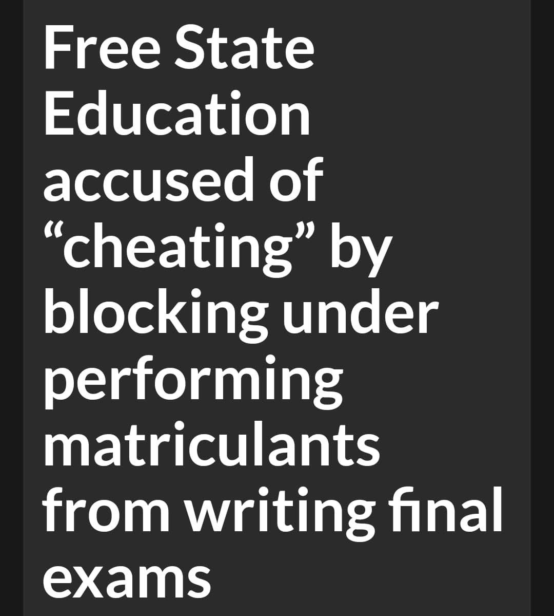 EndokeyA's tweet photo. I told you about Free State corruption. Obsessed with position 1 ka future and rights tsa bana. #Umalusi #DepartmentofEducation https://t.co/8mrc2SisoY