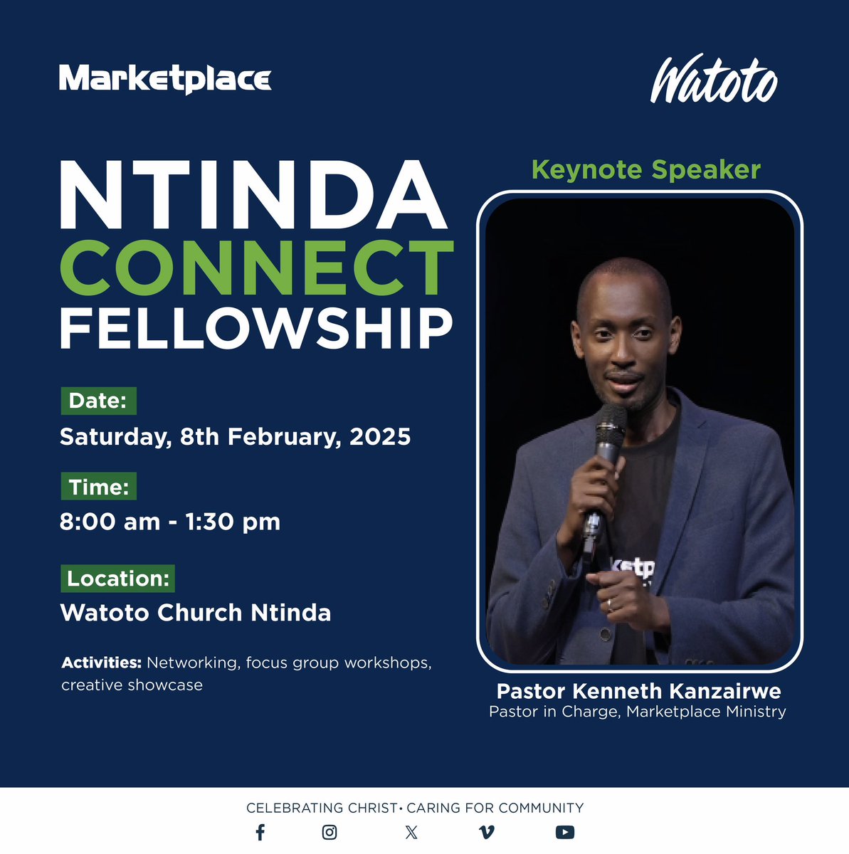 WatotoMPM's tweet photo. Ntinda Connect Fellowship offers a premier networking experience for professionals and entrepreneurs integrating faith and business.

🎤 Keynote Speaker: Ps. Kenneth Kanzairwe

Register now: https://t.co/AGZacv45HC

#NtindaConnectFellowship #MarketplaceMinistry https://t.co/gAIBlUWXyG