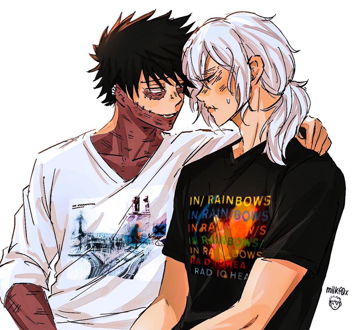 milkf0x's tweet photo. what if we listened to radiohead’s entire discography together.…🚬🚬
#mha #shigadabi #fanart https://t.co/TiBA3uKcnB