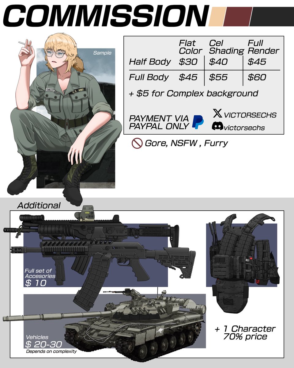 VICTORSECHS's tweet image. Commission Sheet