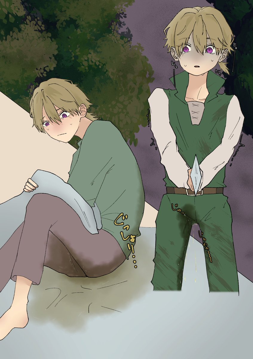 mn_chagame's tweet photo. 「怖い夢見ておねしょしたのか？
お前も年相応な面があるって分かって安心したよ。」
「…………」
「それにしてもすごい量だな」
「っう、うるさい……」

※性癖絵注意 https://t.co/sFR6W8Va6j