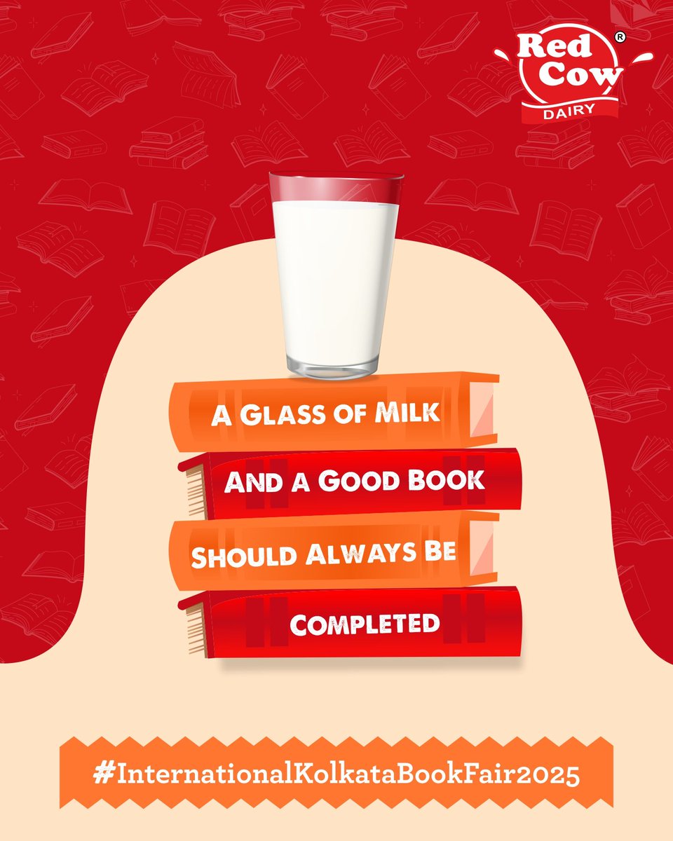 redcowdairykol's tweet photo. Every page turned is a sip of nourishment. So make sure you meet your daily quota!
#InternationalKolkataBookFair2025
#RedCow #RedCowDairy #RedCowMilk #Milk #Books #InternationalBookFair #KolkataBookFair #ILoveRedCowDairy #RedCowMagic #RedCowDelights #RedCowDairy #KolkataCity https://t.co/ydvteQKOro