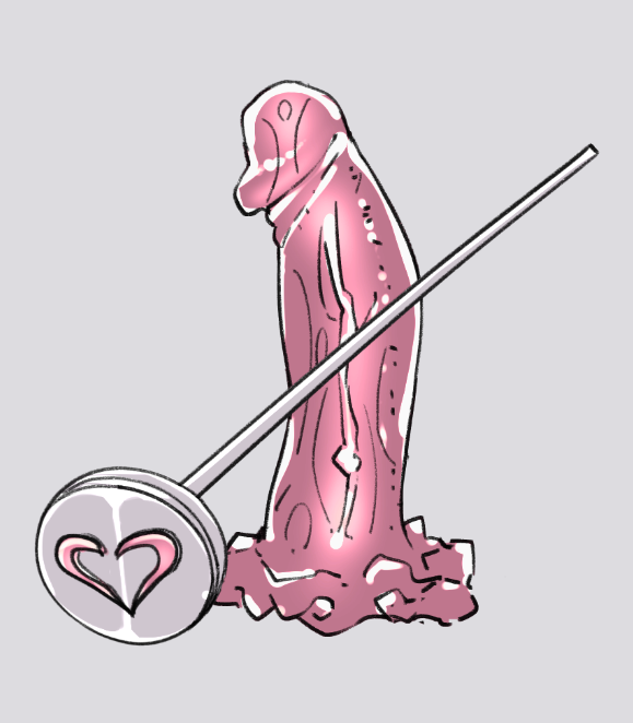 -淫鉄-
淫魔の淫水に晒され続けた鉱石が変質した物
焼き鏝状刻印器のハート部分の素材として加工し淫水に浸したそれを対象の肌に押し付けることで淫紋が刻まれる。
鏝にはハートの模様しかないが、押し付ける際に魔力の指向性を持たせることで淫紋にバリエーションが発生する。 