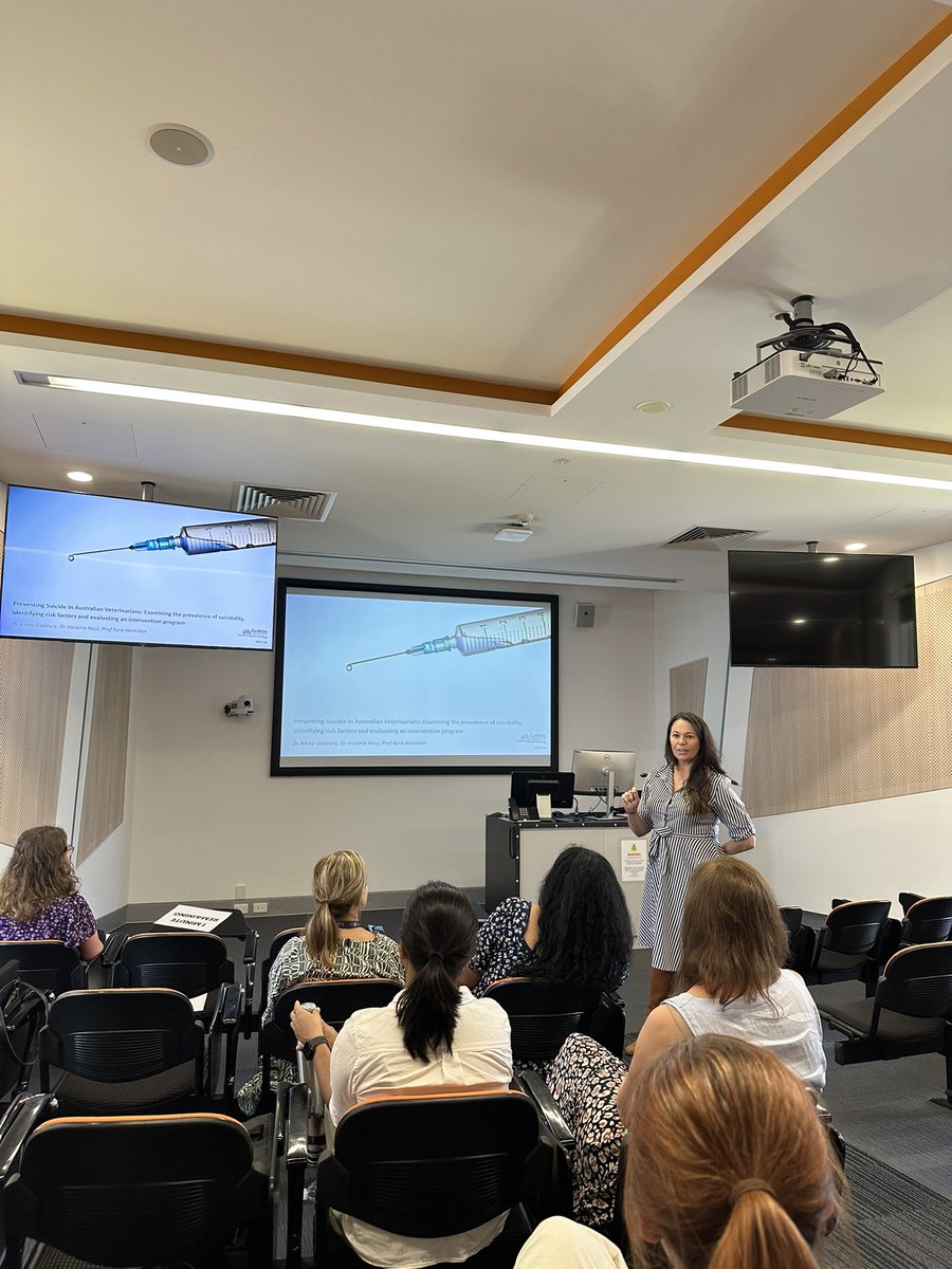 hapiresearch's tweet image. A very thought provoking, impactful presentation from Alena Gadoury at @ASBHM1 #ASBHM2025, conveying her PhD program which will explore prevalence of suicidality in veterinarians, identifying risk factors, and evaluating an intervention. Incredible presentation Alena! 👏